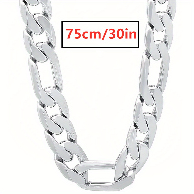 Stylish 925 Sterling Silver Figaro Chain Necklace